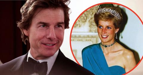 Split photo of Tom Cruise and Princess Diana