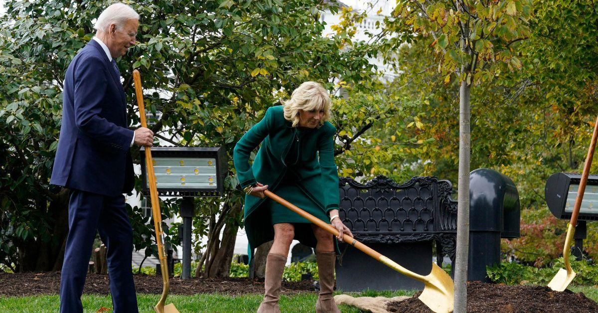 President Joe Biden Gets Lost In White House Garden After Ceremony