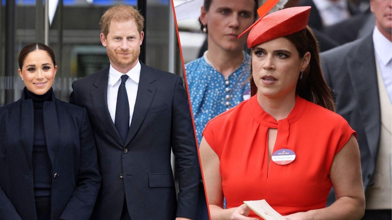 Split photos of Prince Harry, Meghan Markle and Princess Eugenie