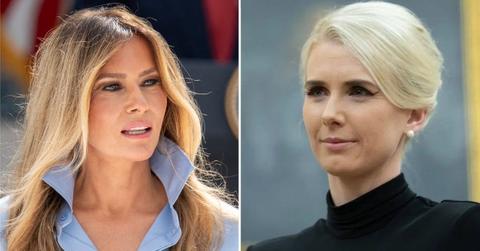 A photo of Melania Trump alongside a photo of Natalie Harp