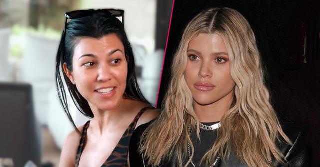 Kourtney Kardashian looking at and Sofia Richie Kat Fight! Sofia Richie Stands Up To Nemesis Kourtney Kardashian — ‘She Won’t Be Bullied!’