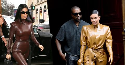 Kim Kourtney Latex Suits Attend Kanye's Church Service