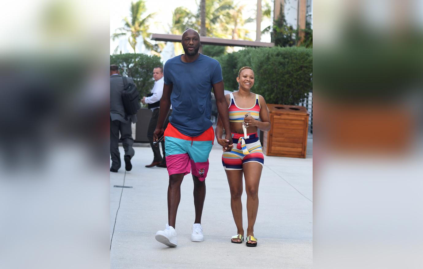 Lamar Odom And Fiance Sabrina Parr Hit The Pool After Their Shocking Engagement