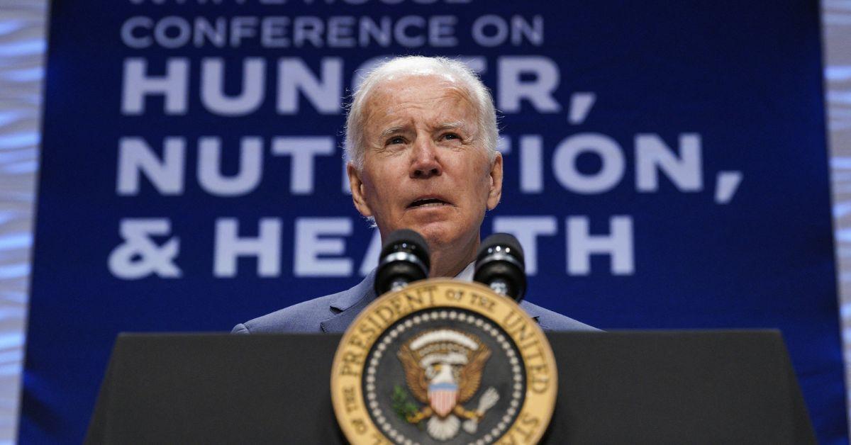 Photo of Joe Biden at podium.