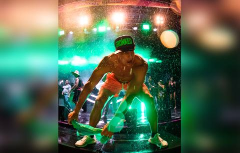 Rob Gronowski at Gronk Beach Miami during big game weekend 2020