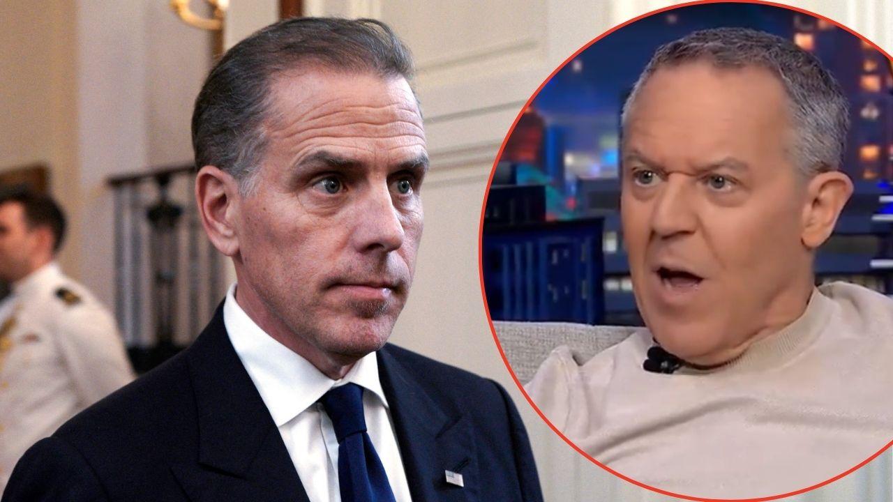 A photo of Hunter Biden alongside a photo of Greg Gutfeld