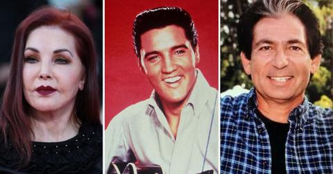 Composite photo of Priscilla Presley, Elvis and Robert Kardashian