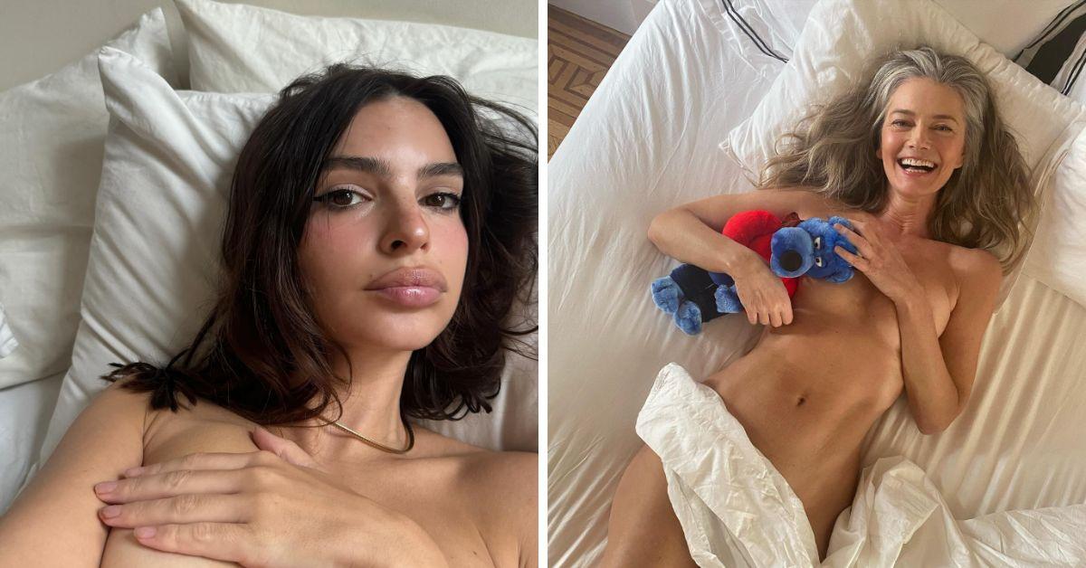 Split photo of Emily Ratajkowski, Paulia Porizkova