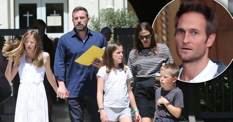 Ben Affleck and Jen Garner with their kids, inset her boyfriend John Miller