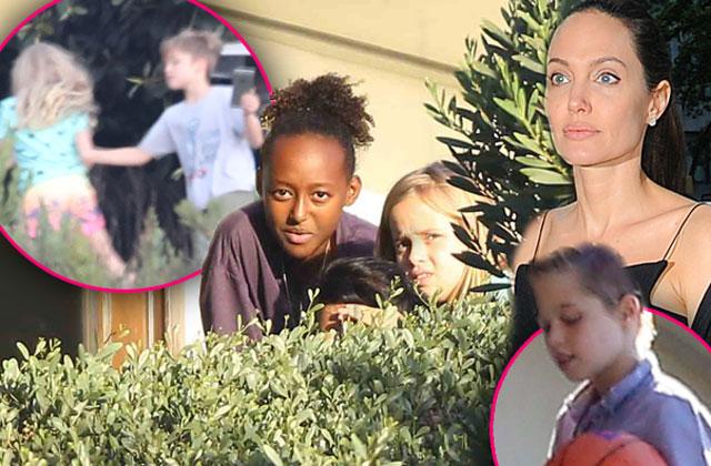 //brad pitt angelina jolie divorce kids first sighting pp