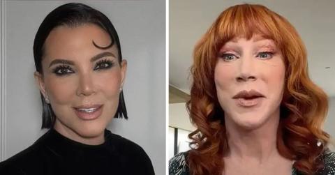 split photo of Kris Jenner, Kathy Griffin.