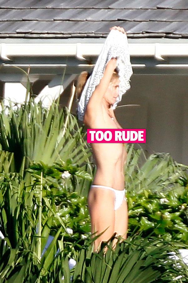 //Heidi Klum sunbathes topless thong boyfriend Vito Schnabel