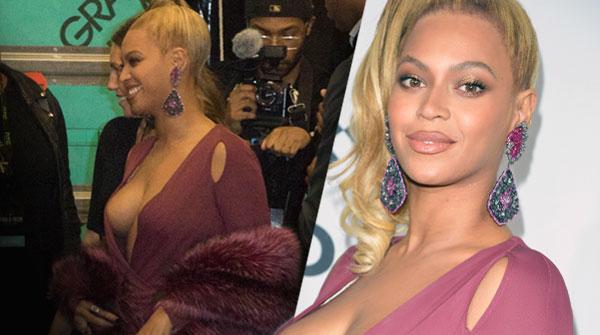 Boobi Licious Beyoncé Takes The Plunge In Cleavage Baring Dress For