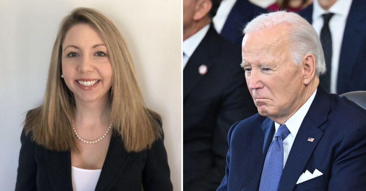 Composite photo of Jessica Aber and Joe Biden