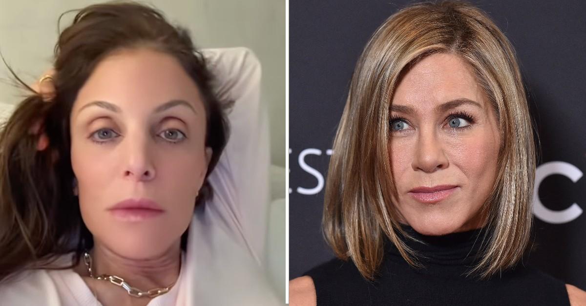 Split photo of Bethenny Frankel and Jennifer Aniston