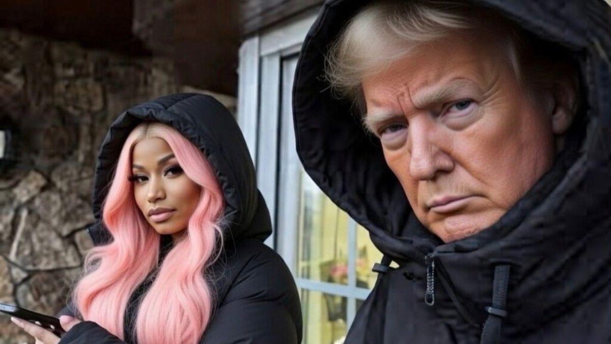 An AI photof Nicki Minaj and Donald Trump