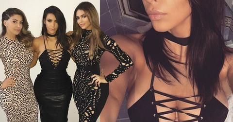 //Kim Kardashian Weight Loss Waist Cleavage Lace Up Dress pp