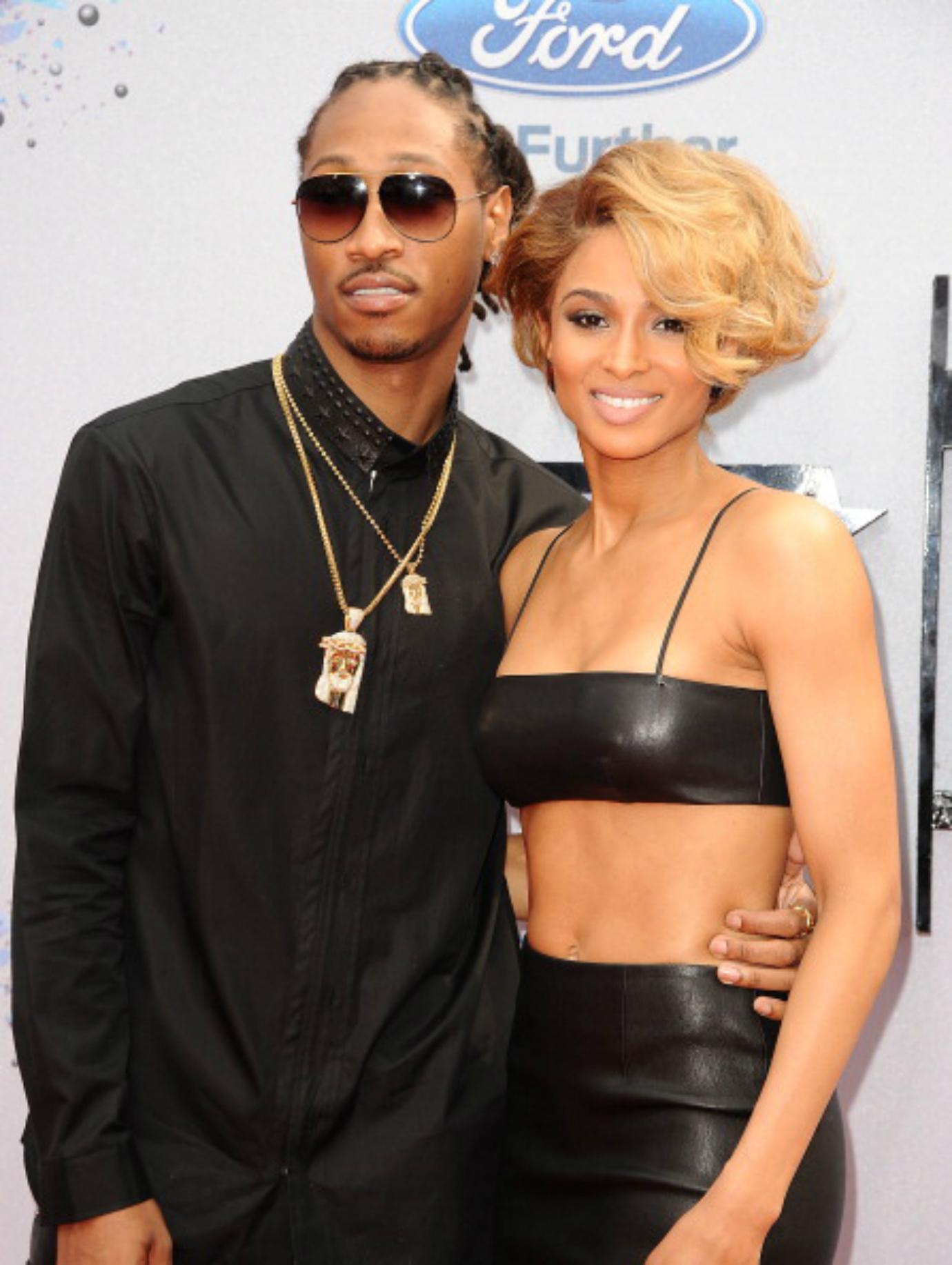 Future and Ciara pose on the red carpet.