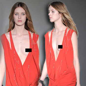 Bono's Boob Blunder! Model Has Fashion Week Wardrobe Malfunction