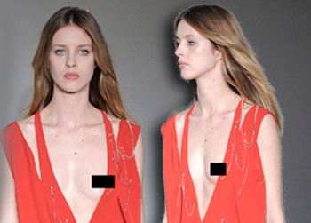 //model nip slip fashion week