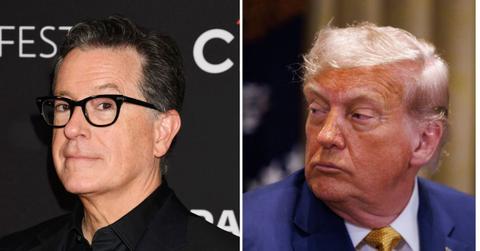 Photo of Stephen Colbert and Donald Trump