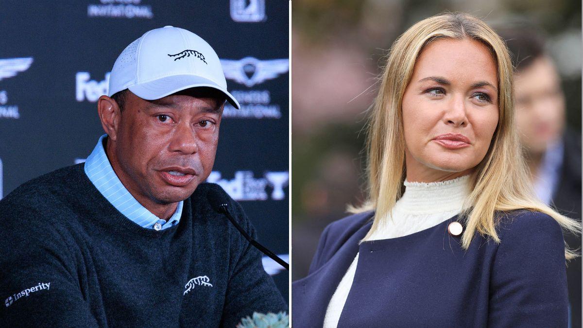 Split photo of Tiger Woods and Vanessa Trump