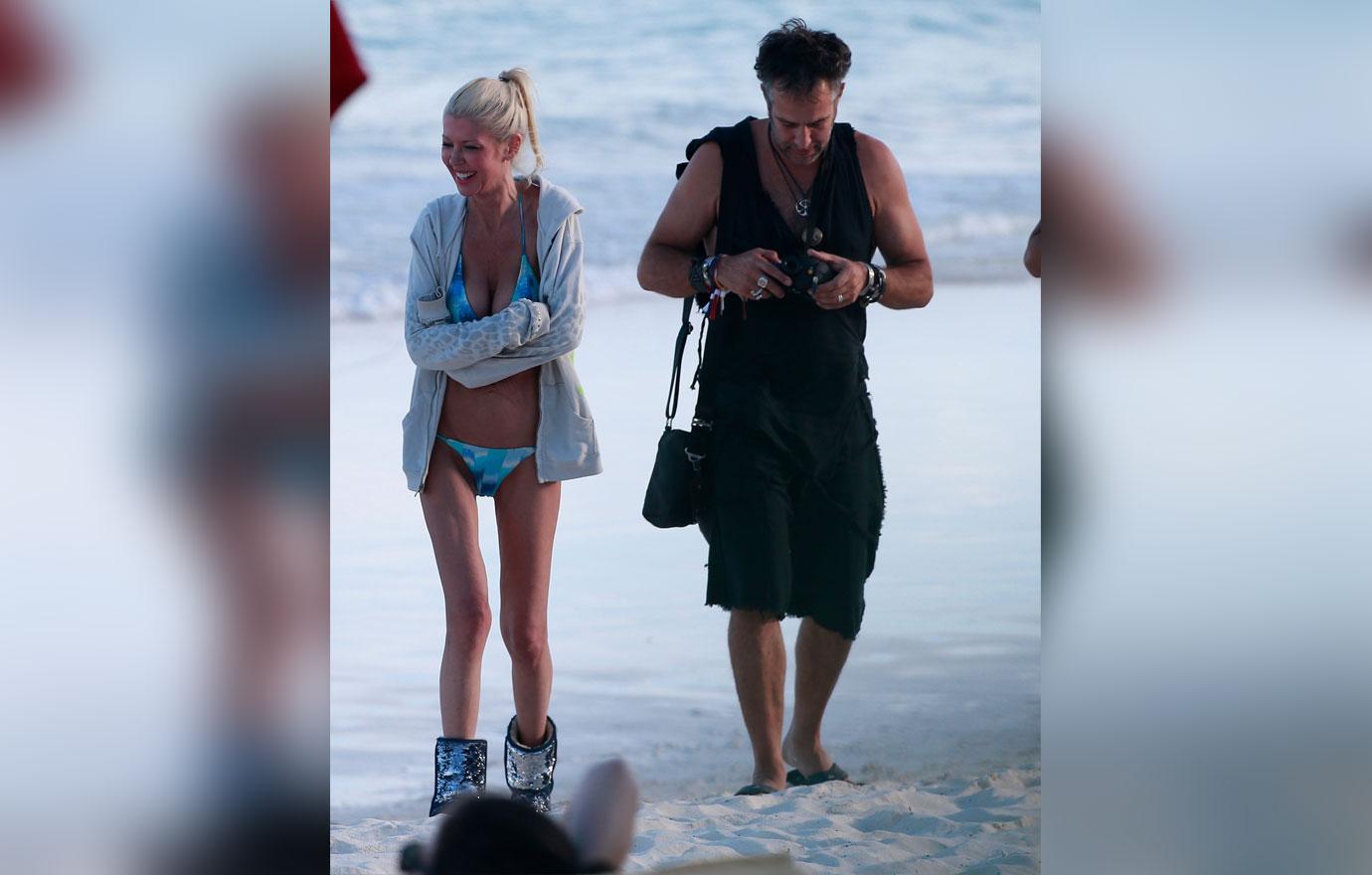 //Tara Reid skeletal uggs bikini