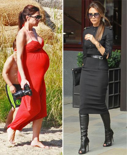 //victoria beckham celebrity baby weight