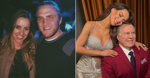 Split photo of Jennifer and Stephen Belichick, Jordon Hudson and Bill Belichick