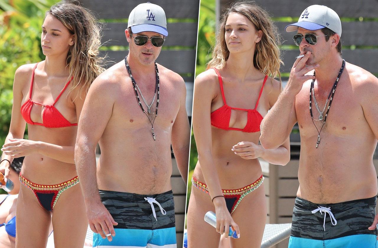 robin thicke girlfriend april love geary baby bump bikini