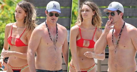 robin thicke girlfriend april love geary baby bump bikini
