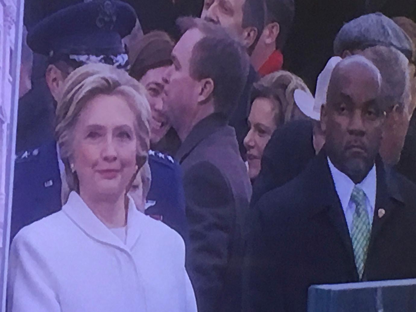 //donald trump inauguration hillary clinton body language