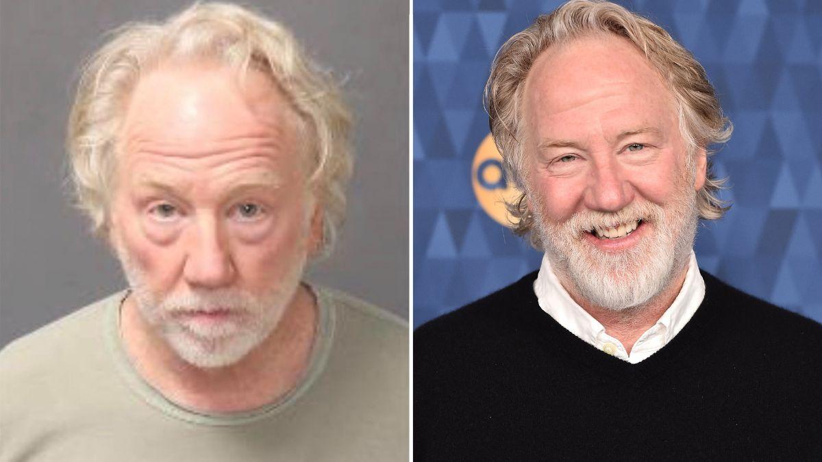 Timothy Busfield's mugshot alongside a photo of Timothy Busfield