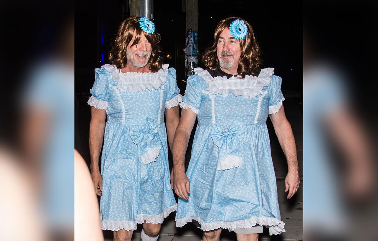 Bruce Willis And Assistant Dress As Creepy Twins Halloween Costume