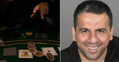 Split photo of poker game, Assaf 'Ace' Waknine