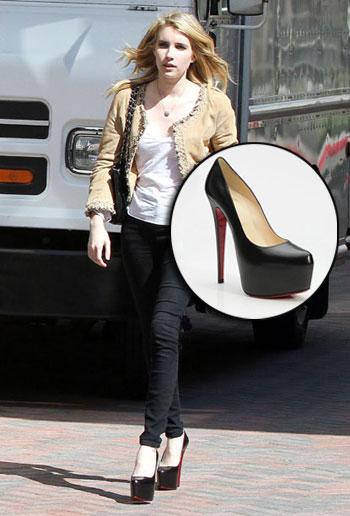 crystal louboutin heels celebrities in simple black lou boutins