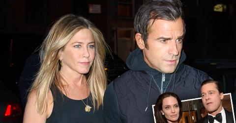//jennifer aniston justin theroux fighting angelina jolie brad pitt divorce pp