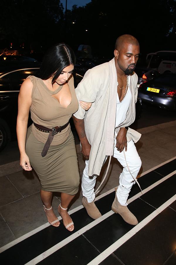 //kim kardashian pregnant waist kanye west hakkasan mayfair london