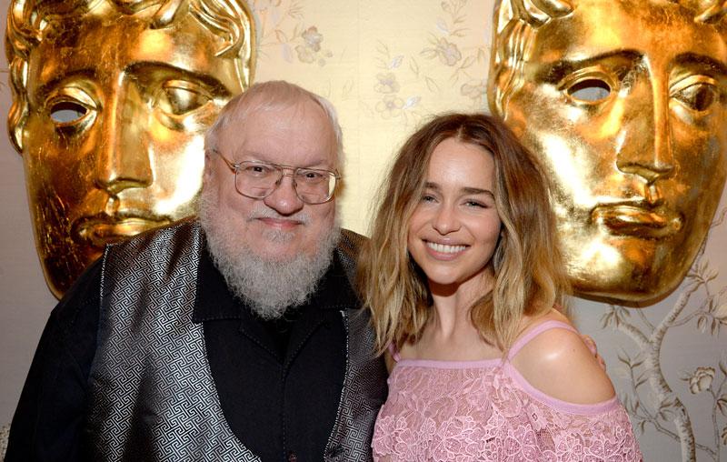 //EmiliaClarke George RR Martin_BAFTA Tea