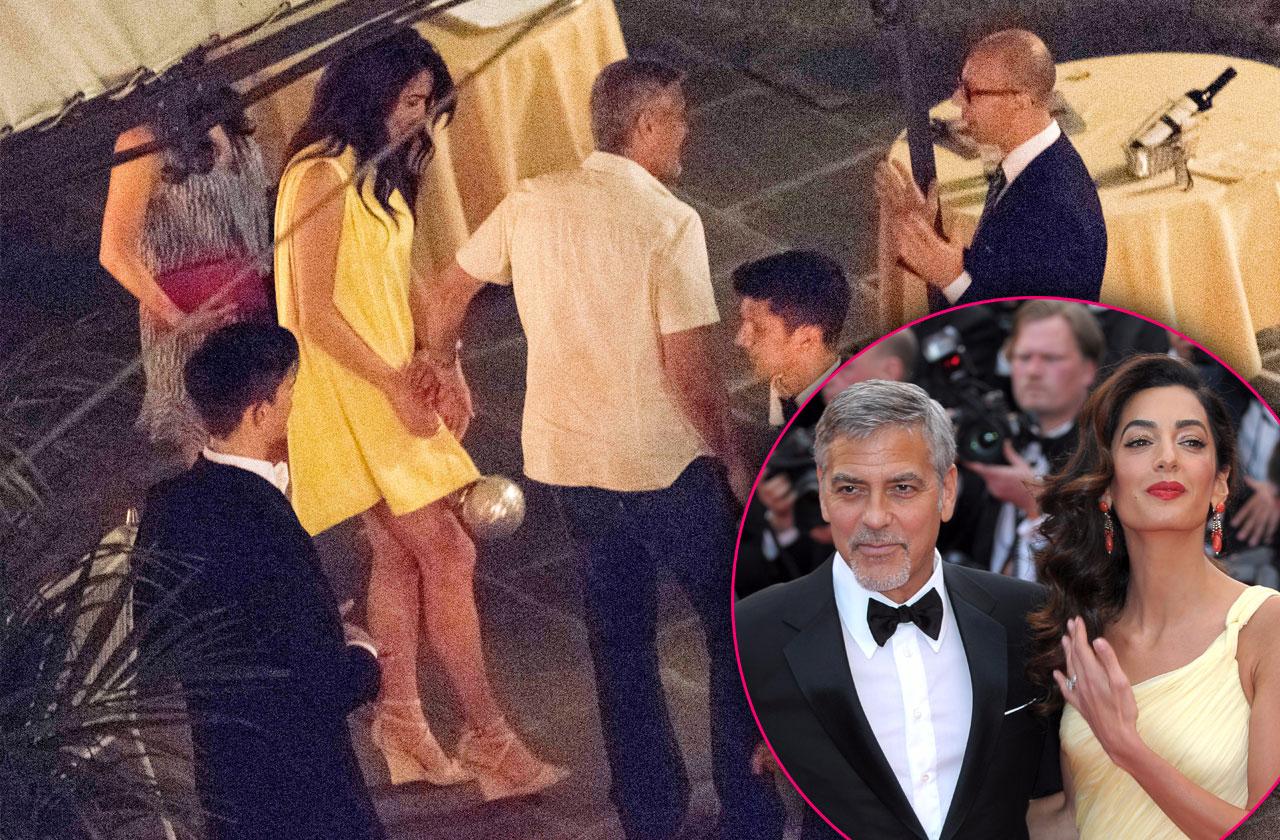 George Clooney amal romantic dinner twins