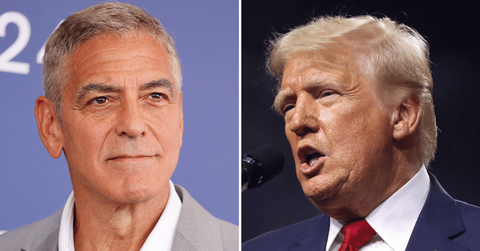 Composite photo of George Clooney, Donald Trump