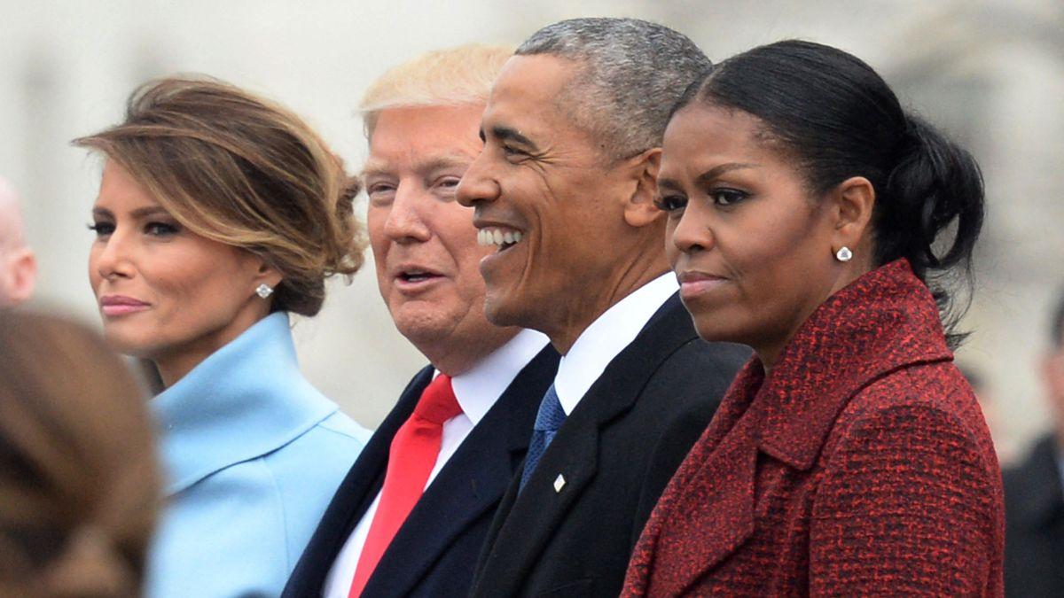 Photo of the Obamas and Trumps