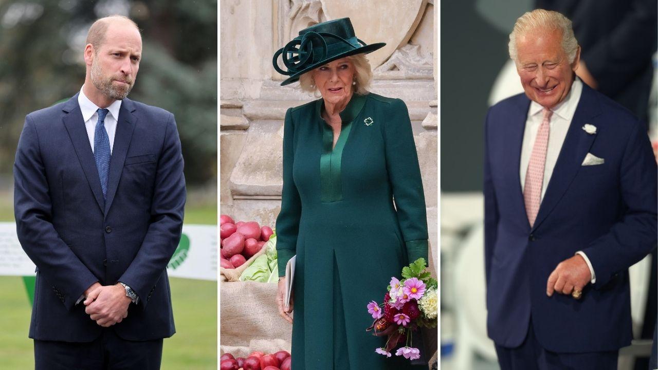 Split photos of Prince William, Queem Camilla and King Charles