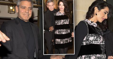 George Amal Clooney Pregnant Twins Baby Bump