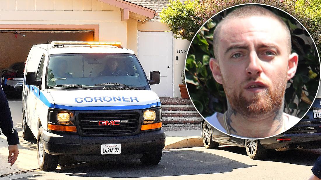 Crime Scene Where Mac Miller Was Found Dead with Inset of Mac Miller looking Worried