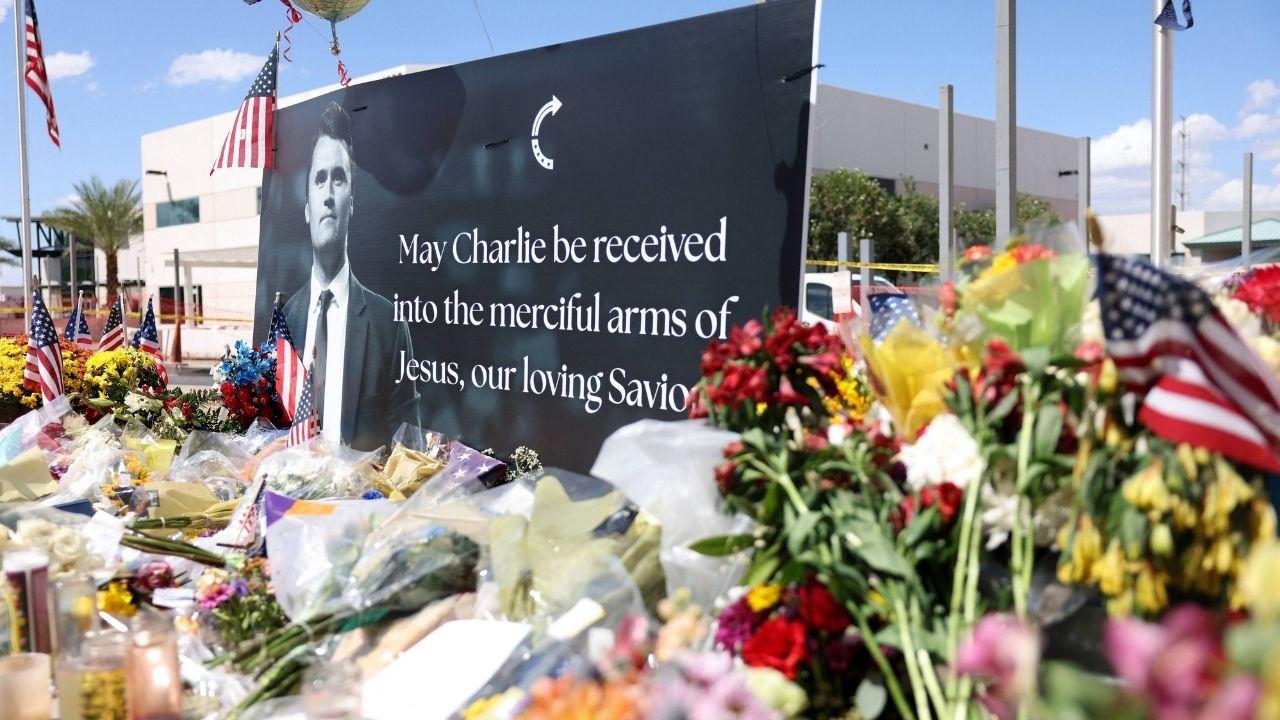 Photo of Charlie Kirk memorial