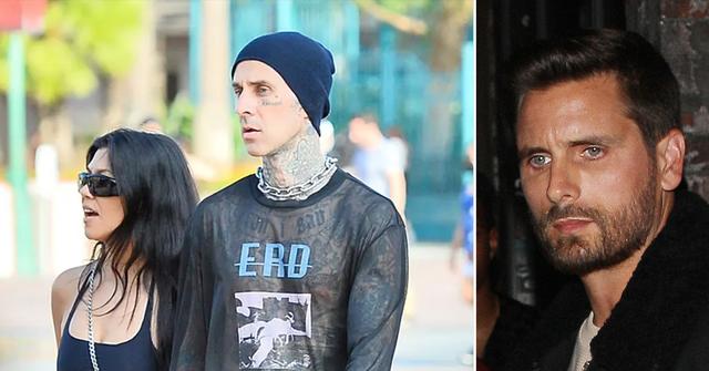 kourney kardashian pda travis baker scott younes drama