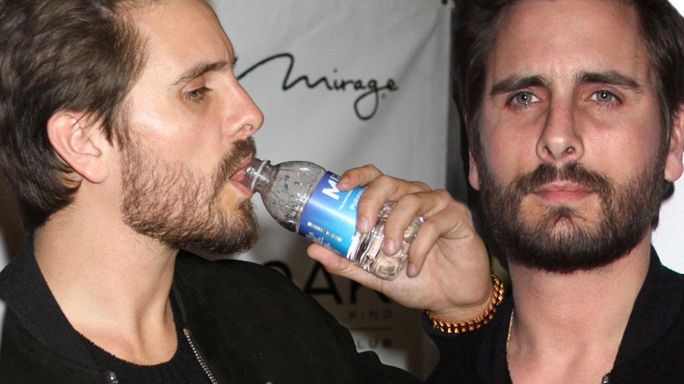 Scott Disick Drinks Water In Las Vegas