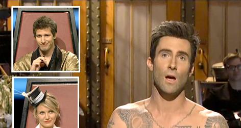 //adam levine shirtless snl skit