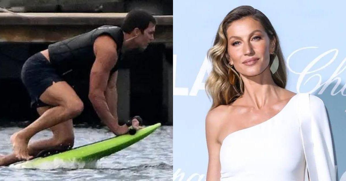 Bikini Body War! NFL Hero Tom Brady Flaunts Ripped Physique Jet Boarding at New $17Million Lovenest — as Ex Gisele Bündchen Shows Off Summer Curves